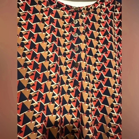 Miss Me Orange geometric blouse size S - Picture 3 of 7